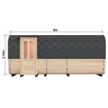 Preview: Fasssauna / Gartensauna / Banja / Quadro 5,0 m mit Vorraum